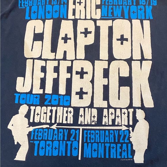 Eric Clapton & Jeff Beck Together and Apart 2010 Tour T-Shirt - Picture 4 of 4